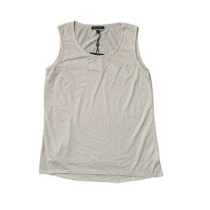 NWT Melanie Lyne Perforated Front Detail Tan Tank Top Size S